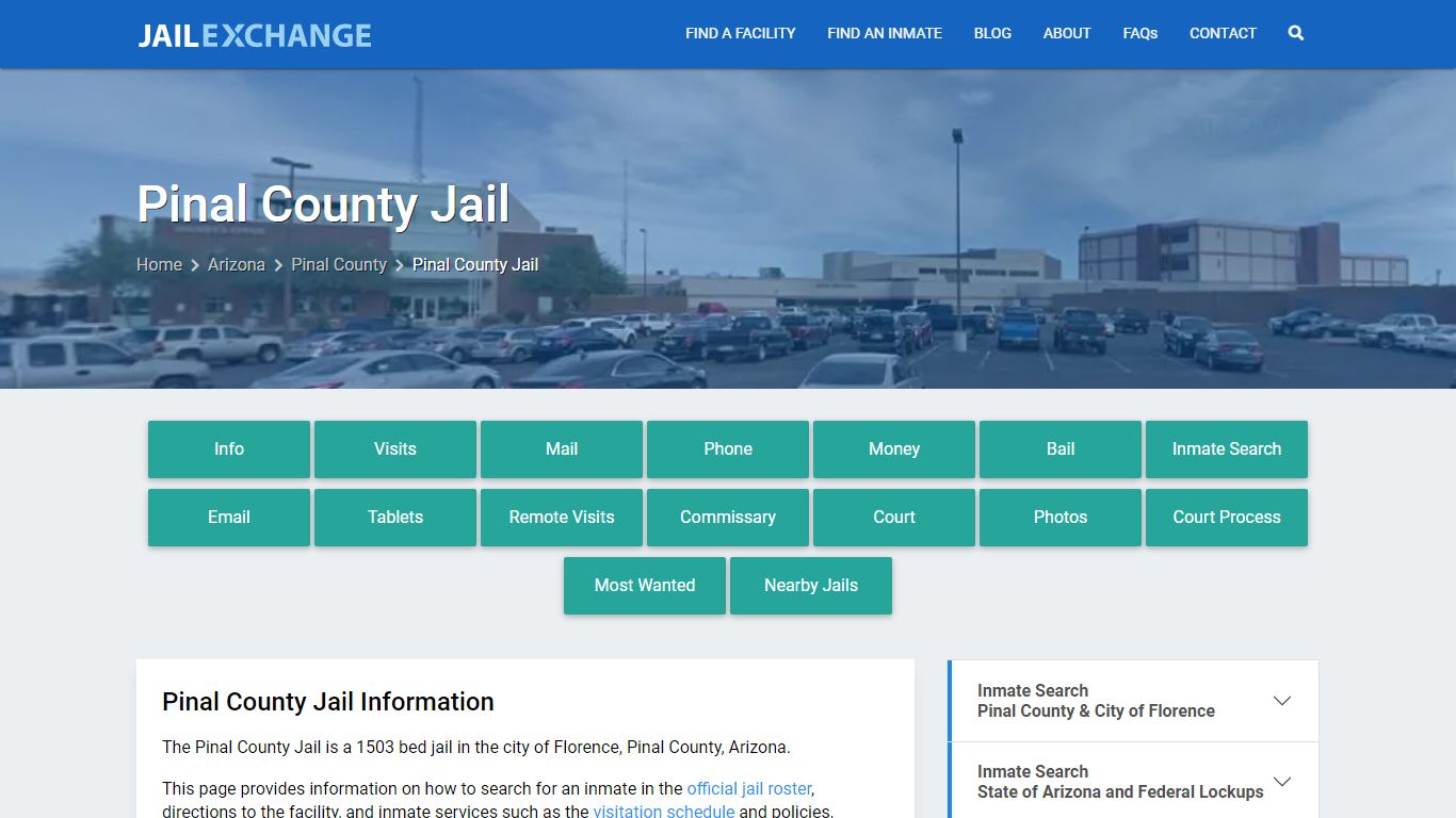 Pinal County Jail, AZ Inmate Search, Information